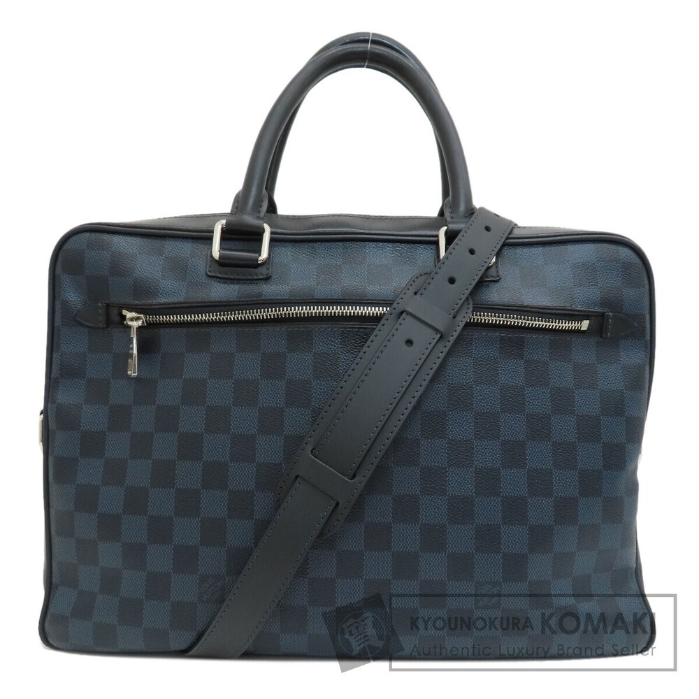 Louis Vuitton Porte Documents Business Damier Cobalt Blue Bag Canvas
